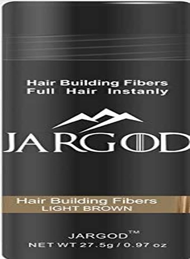 JARGOD Hair Fibers for Instant Volume and Thicker Fuller Hair Hair Building Fiber for thinning Hair & Bald Spots Conceals Hair Loss in Seconds - Hair Powder for Women & Men (Light Brown) - Image 1